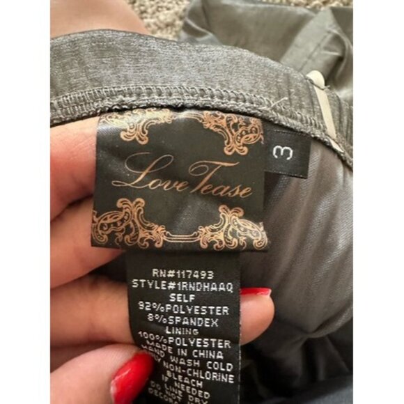 LOVE TEASE Cocktail Dress 3 Juniors Strapless Beaded detail Zipper Closure - Picture 12 of 12